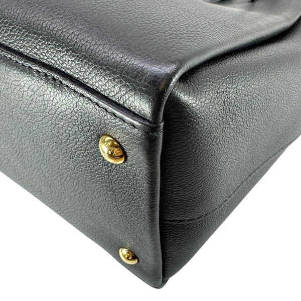 LOUIS VUITTON Lockmeto Calfskin Leather Tote Bag Navy Blue