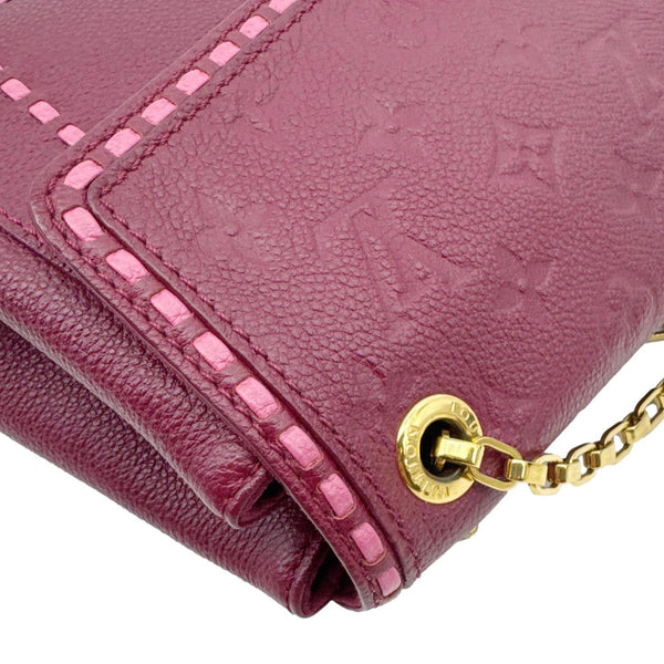 LOUIS VUITTON Saint Germain PM Monogram Empreinte Leather Shoulder Bag Burgundy