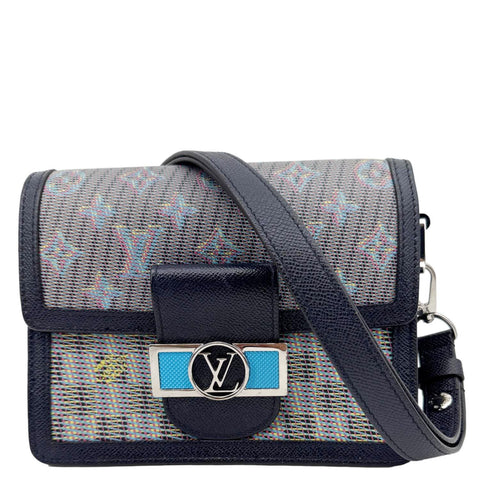 LOUIS VUITTON Dauphine Mini Monogram LV Pop Crossbody Bag Navy Blue