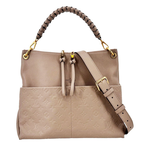 LOUIS VUITTON Maida Monogram Empreinte Leather Hobo Shoulder Bag Dune