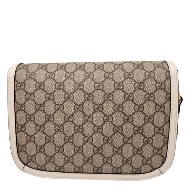 GUCCI Horsebit 1955 GG Supreme Canvas Shoulder Bag Beige 602204