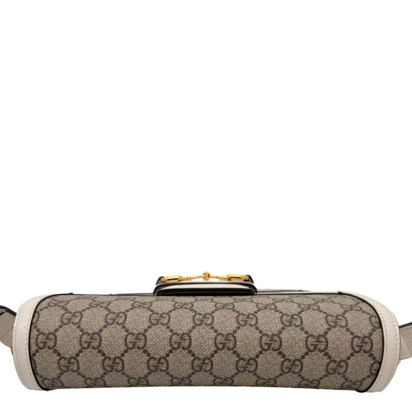 GUCCI Horsebit 1955 GG Supreme Canvas Shoulder Bag Beige 602204