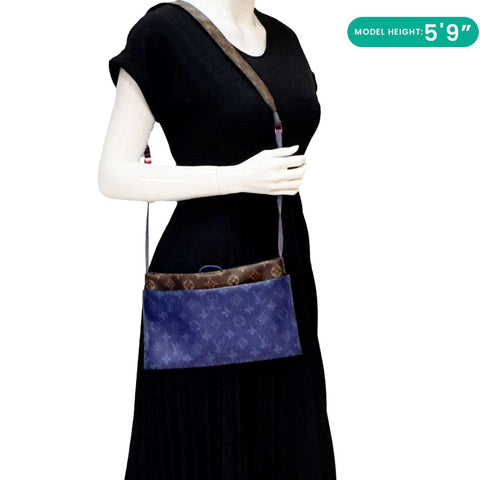 LOUIS VUITTON Outdoor Small Monogram Canvas Pouch Pacific Blue