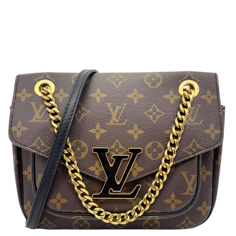LOUIS VUITTON Passy NM Monogram Canvas Shoulder Bag Brown