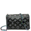 LOUIS VUITTON Coussin Monogram Embossed Pochette Crossbody Bag Black