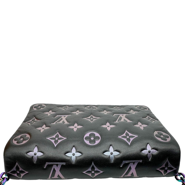LOUIS VUITTON Coussin Monogram Embossed Pochette Crossbody Bag Black