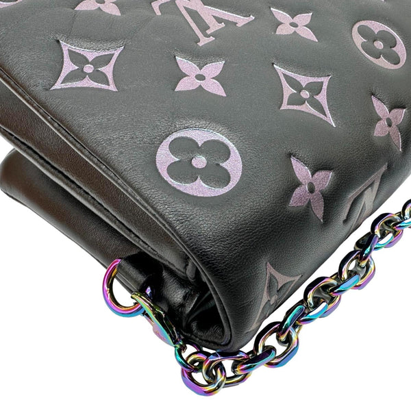 LOUIS VUITTON Coussin Monogram Embossed Pochette Crossbody Bag Black