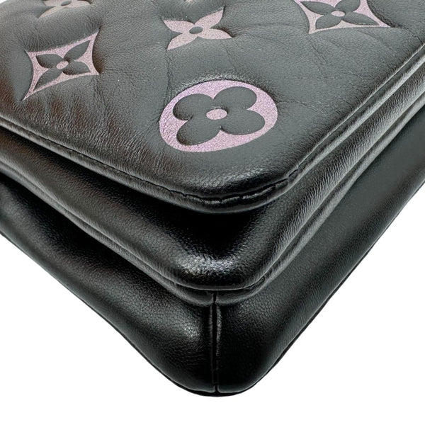 LOUIS VUITTON Coussin Monogram Embossed Pochette Crossbody Bag Black