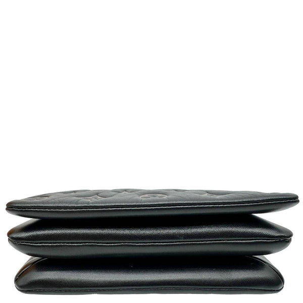 LOUIS VUITTON Coussin Monogram Embossed Pochette Crossbody Bag Black