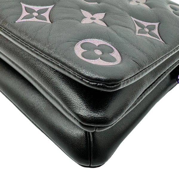 LOUIS VUITTON Coussin Monogram Embossed Pochette Crossbody Bag Black