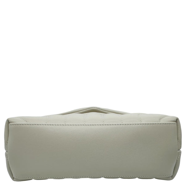 YVES SAINT LAURENT Loulou Quilted Calfskin Leather Shoulder Bag Off White