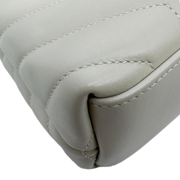YVES SAINT LAURENT Loulou Quilted Calfskin Leather Shoulder Bag Off White