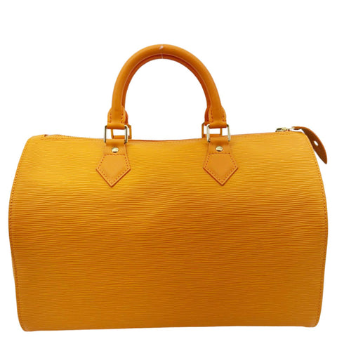 LOUIS VUITTON Speedy 30 Epi Leather Satchel Bag Orange