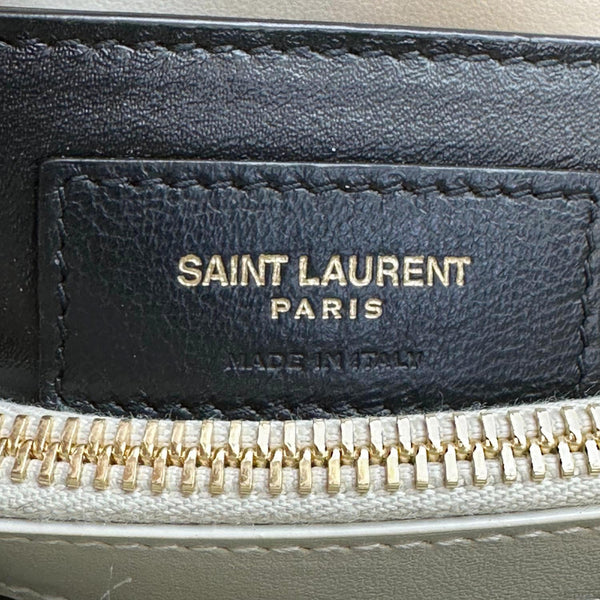 YVES SAINT LAURENT Loulou Quilted Calfskin Leather Shoulder Bag Off White