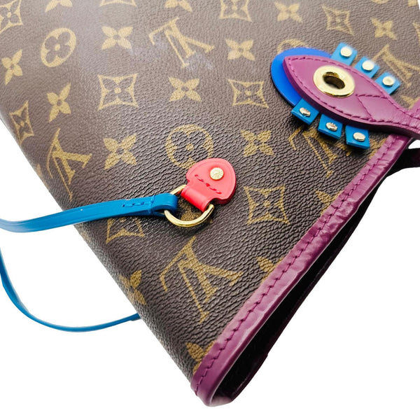 LOUIS VUITTON Neverfull MM Totem Monogram Canvas Shoulder Bag Magenta