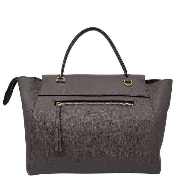 CELINE Mini Belt Grained Calfskin Leather 2Way Shoulder Bag Grey