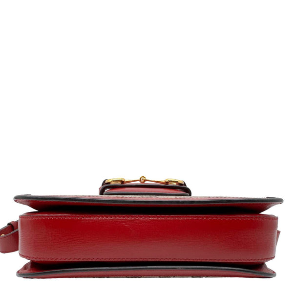 GUCCI Horsebit 1955 GG Supreme Canvas Shoulder Bag Red 602204