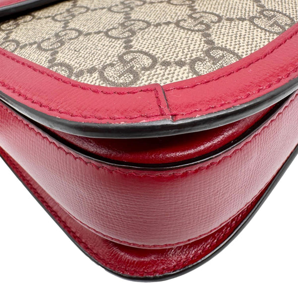 GUCCI Horsebit 1955 GG Supreme Canvas Shoulder Bag Red 602204