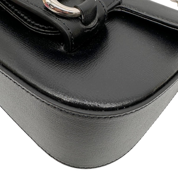 GUCCI Horsebit 1955 Asymmetric Mini Leather Shoulder Bag Black 774209