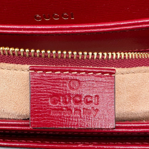GUCCI Horsebit 1955 GG Supreme Canvas Shoulder Bag Red 602204