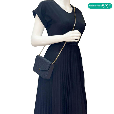 LOUIS VUITTON Felicie Pochette Monogram Empreinte Crossbody Bag Black