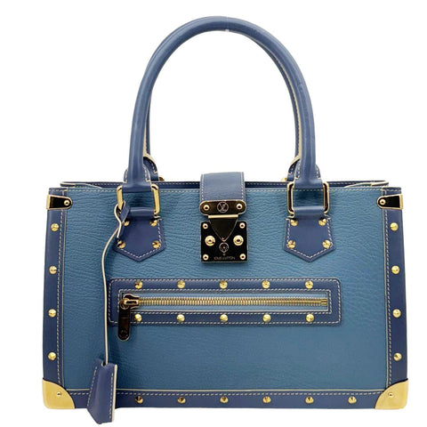 LOUIS VUITTON Suhali Le Fabuleux Leather Satchel Bag Blue