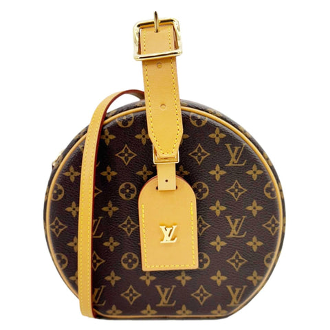 LOUIS VUITTON Petite Boite Chapeau Monogram Canvas Shoulder Bag Brown