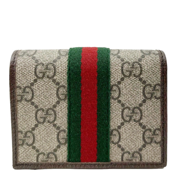 GUCCI Ophidia Small Web GG Supreme Canvas Wallet Beige 838487