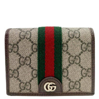 GUCCI Ophidia Small Web GG Supreme Canvas Wallet Beige 838487