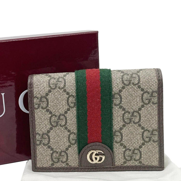 GUCCI Ophidia Small Web GG Supreme Canvas Wallet Beige 838487
