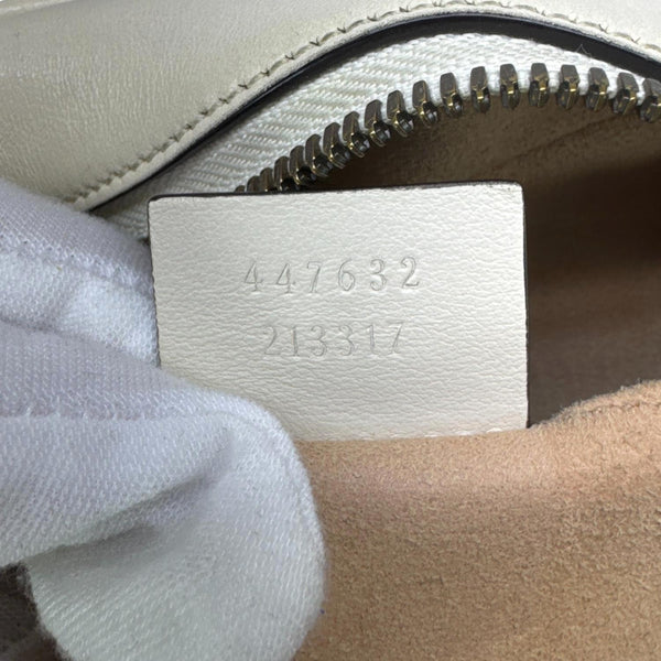 GUCCI GG Marmont Small Matelasse Chevron Leather Camera Bag Off White 447632