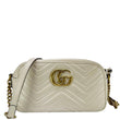 GUCCI GG Marmont Small Matelasse Chevron Leather Camera Bag Off White 447632