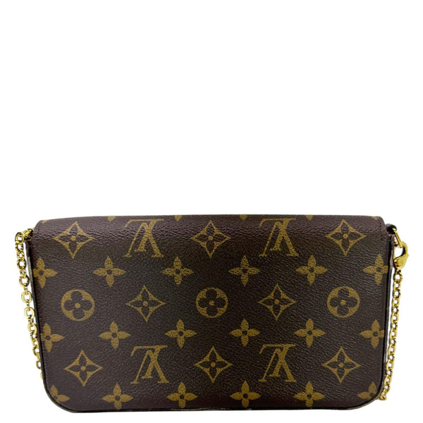 LOUIS VUITTON Felicie Pochette Monogram Canvas Crossbody Bag Brown