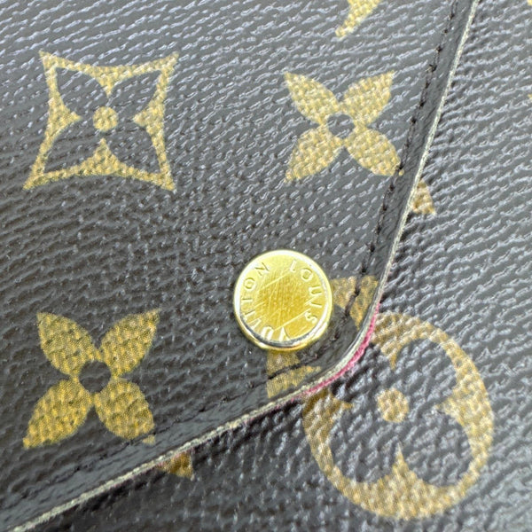 LOUIS VUITTON Felicie Pochette Monogram Canvas Crossbody Bag Brown