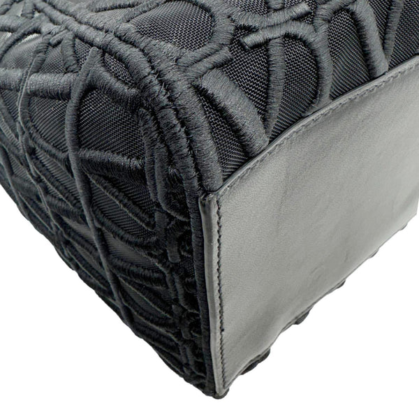 VALENTINO Le Troisieme Mesh Canvas Tote Bag Black