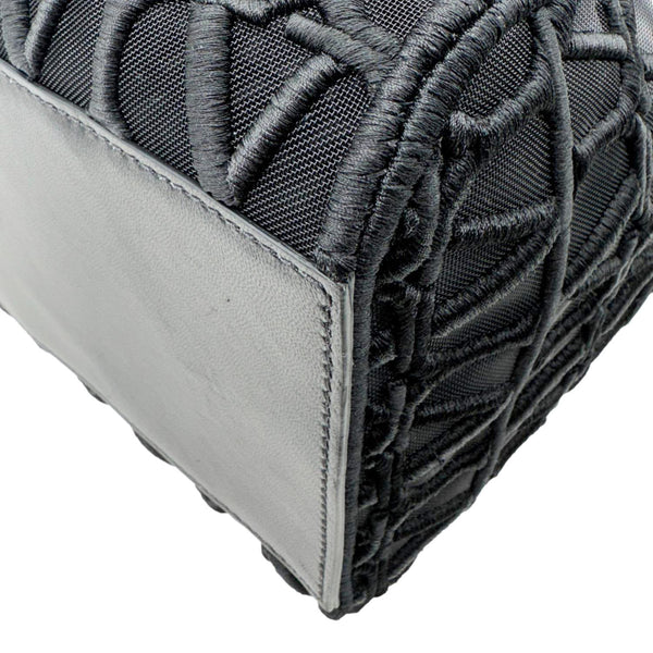 VALENTINO Le Troisieme Mesh Canvas Tote Bag Black