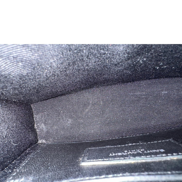 YVES SAINT LAURENT Kate Tassel Crocodile Embossed Leather Crossbody Bag Black