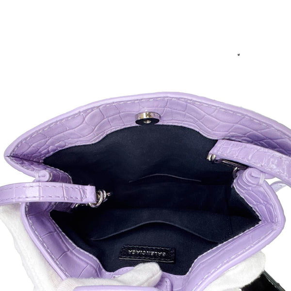 BALENCIAGA Small Leather Shopping Tote Bag Purple