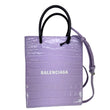 BALENCIAGA Small Leather Shopping Tote Bag Purple
