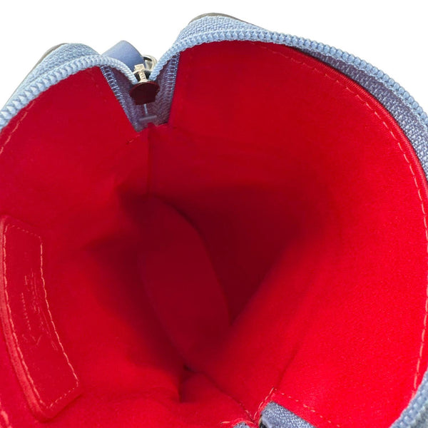 CHRISTIAN LOUBOUTIN Loubilab Spikes Empire Calfskin Leather Clutch Crossbody Bag Blue