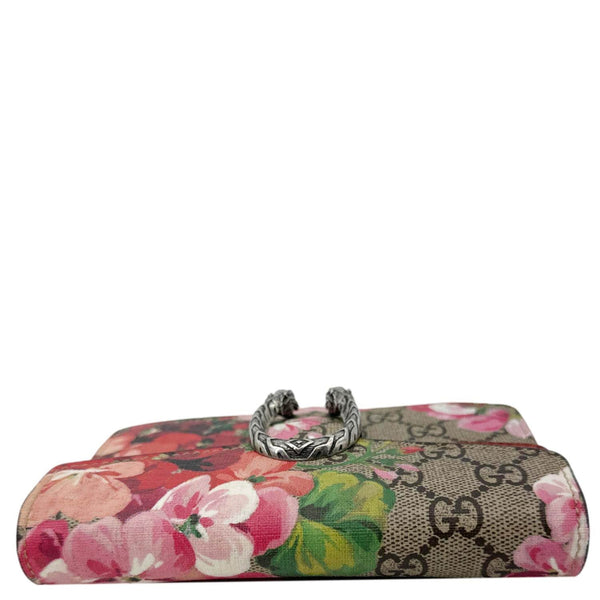 GUCCI Dionysus Super Mini Blooms GG Supreme Canvas Crossbody Bag Beige 476432