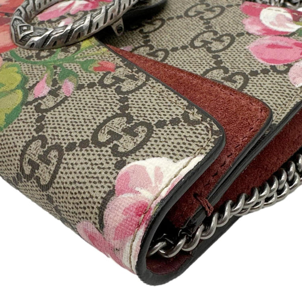 GUCCI Dionysus Super Mini Blooms GG Supreme Canvas Crossbody Bag Beige 476432