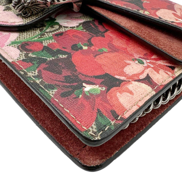 GUCCI Dionysus Super Mini Blooms GG Supreme Canvas Crossbody Bag Beige 476432