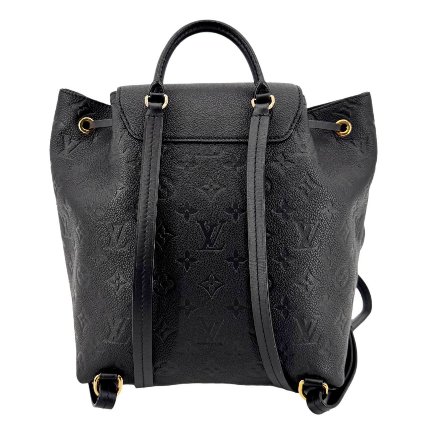 black louis vuitton backpack women& 39 LOUIS VUITTON Montsouris NM PM Monogram Empreinte Backpack Black