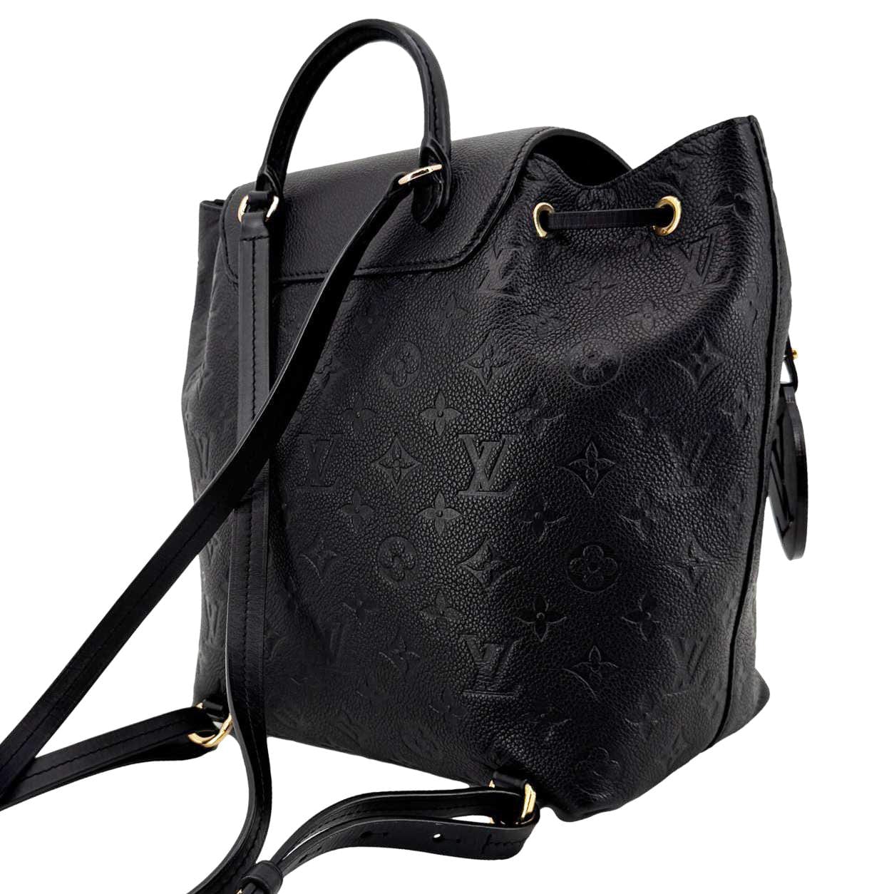 louis vuitton backpack black monogram LOUIS VUITTON Montsouris NM PM Monogram Empreinte Backpack Black