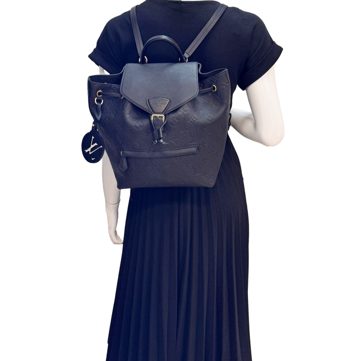 black louis vuitton backpack women& 39 LOUIS VUITTON Montsouris NM PM Monogram Empreinte Backpack Black