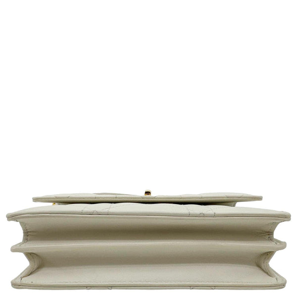 Christian Dior Miss Caro Mini Macrocannage Lambskin Leather Crossbody Bag Off White