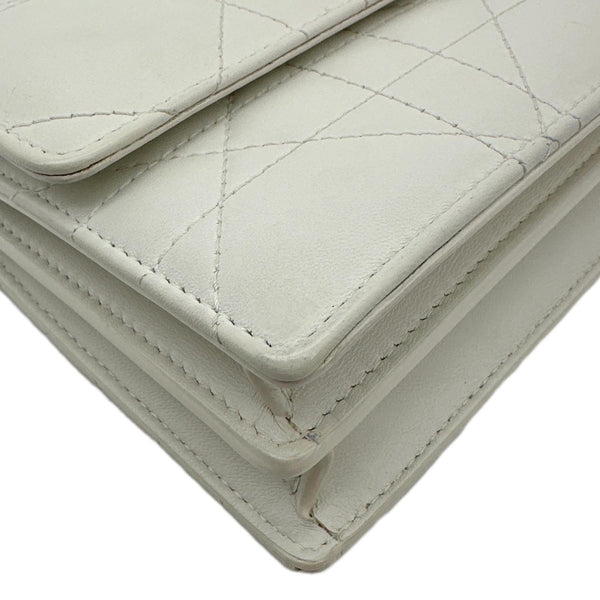 Christian Dior Miss Caro Mini Macrocannage Lambskin Leather Crossbody Bag Off White