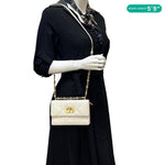 Christian Dior Miss Caro Mini Macrocannage Lambskin Leather Crossbody Bag Off White