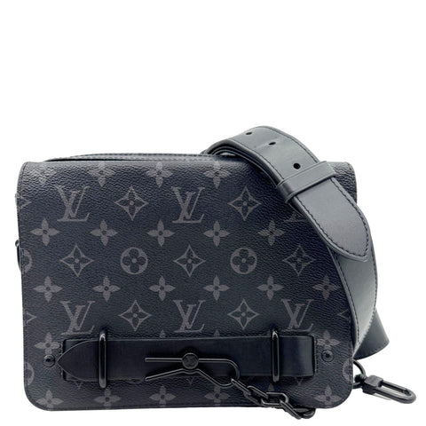 LOUIS VUITTON Steamer Monogram Eclipse Messenger Bag Black